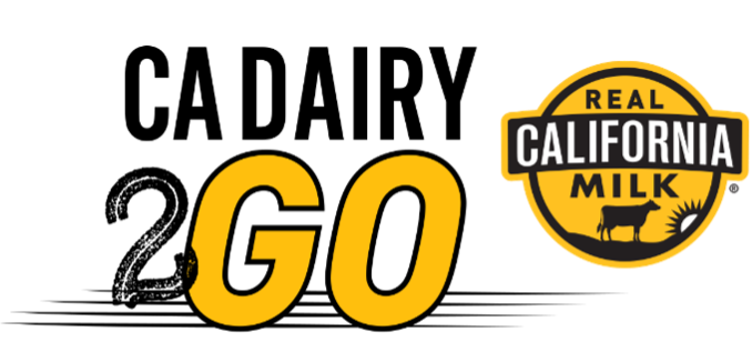 CA Dairy 2GO Logo with Real California Milk Logo