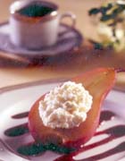 Port-Poached Pears and Ricotta