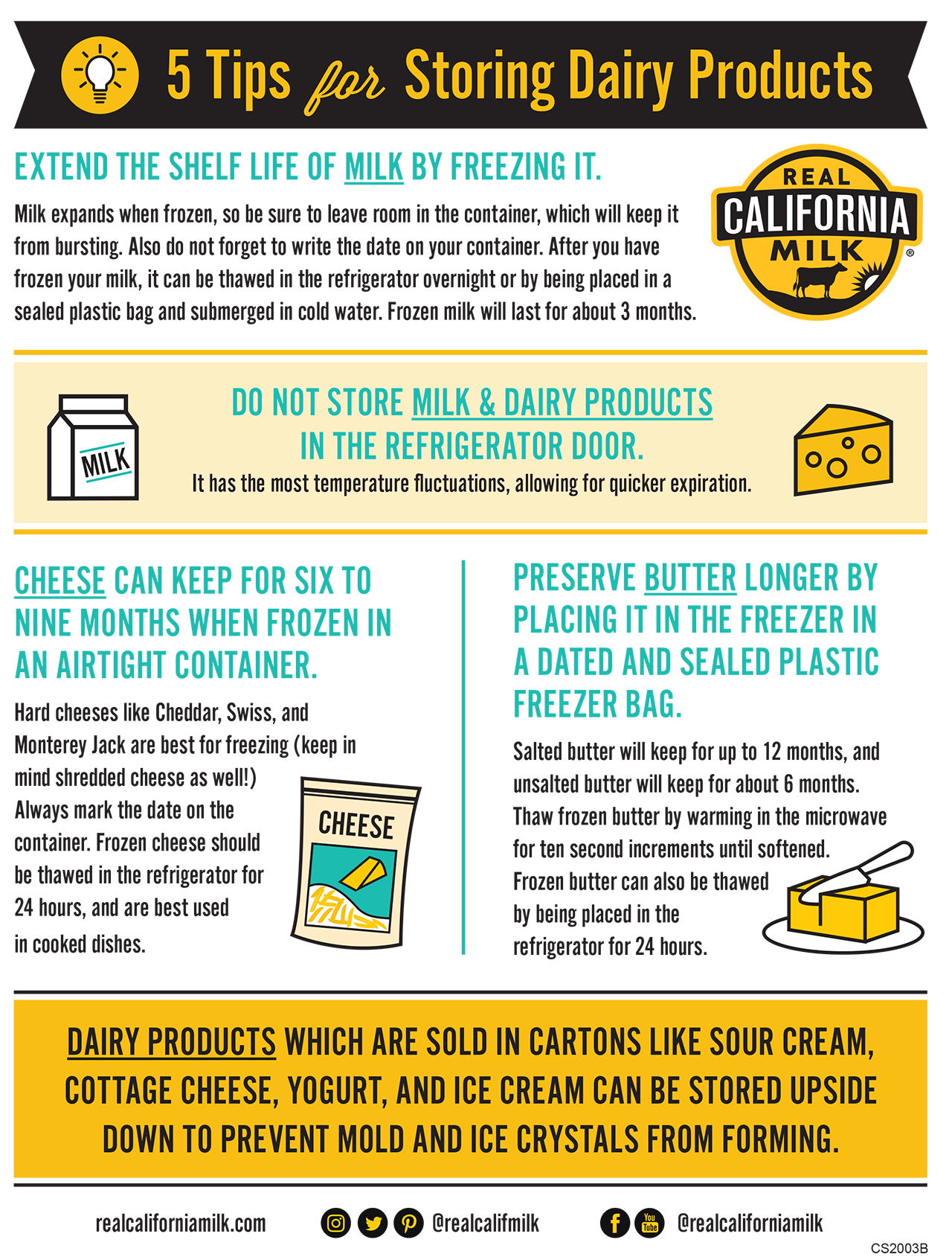 5 Tips for Storing Dairy Products Infographic